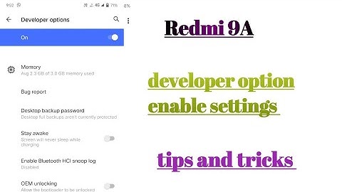 Redmi 9A developer option enable settings How to use