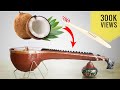 How to make veena from coconut shell and toothbrush  goluideas