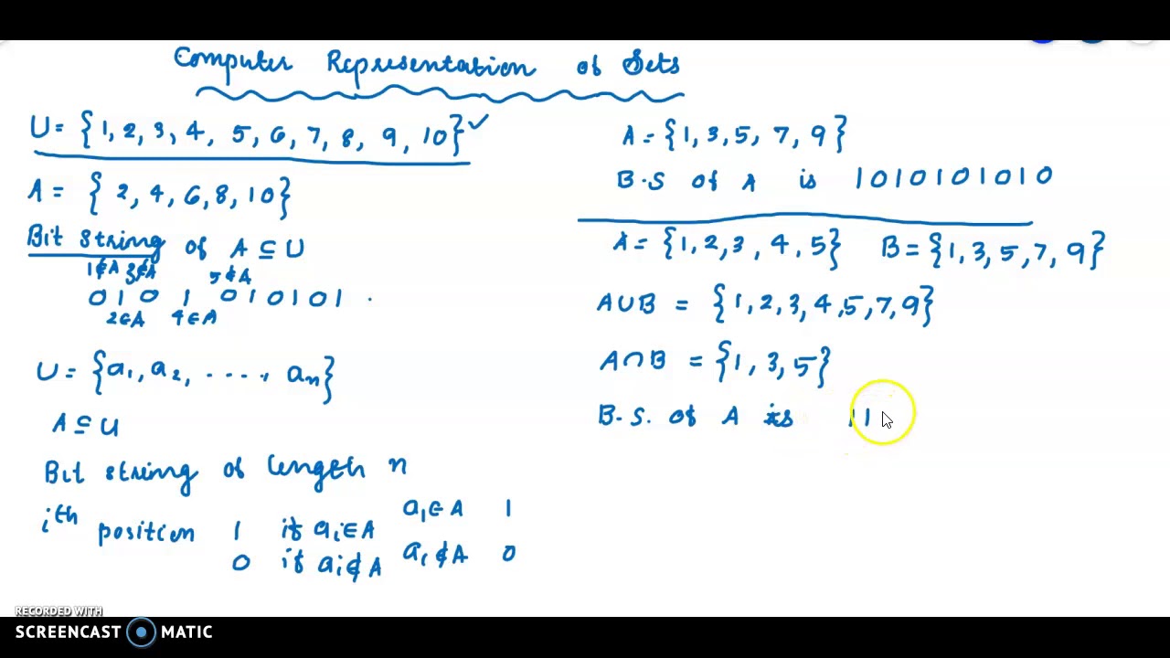 Computer Representation of Sets - YouTube