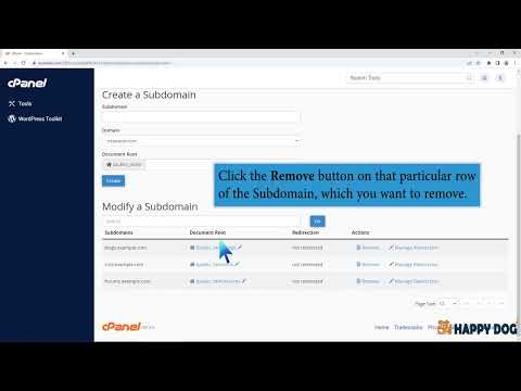 How to Remove a Subdomain in cPanel with Happy Dog Web Hosting