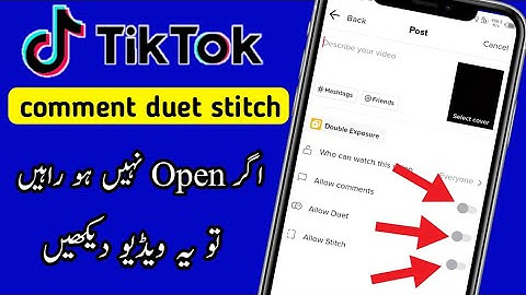 TikTok comments Duet Stitch are off. How to turn it on || Agar open nhi hoty tu kaise open Karen