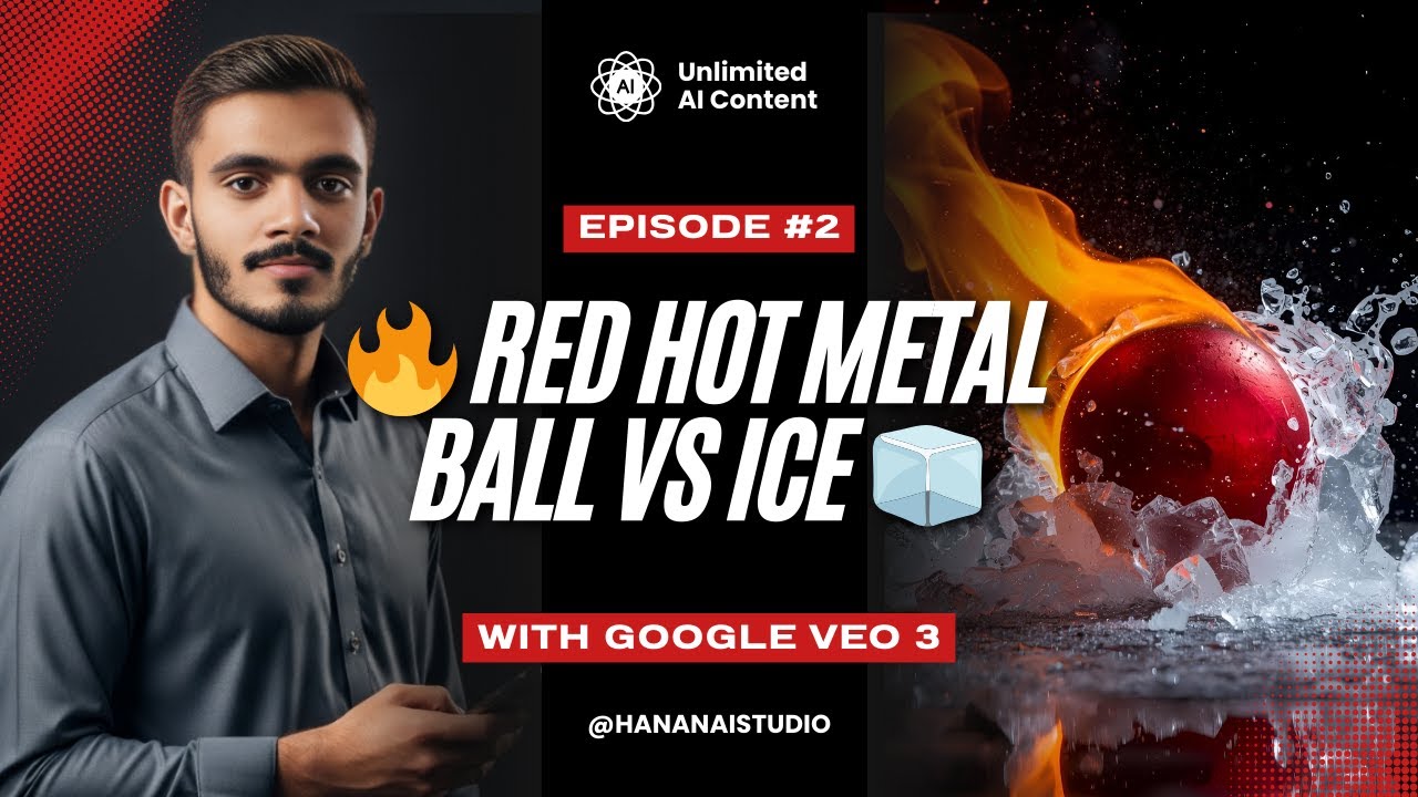 🔥 Red Hot Metal Ball VS Ice 🧊 | Veo 3 AI Generated Satisfying Video | Hanan AI Studio