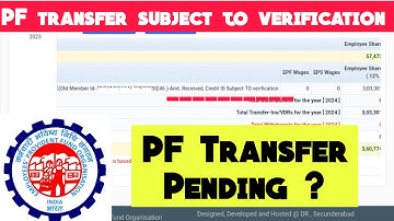 PF Transfer Amt Received credit is Subject To Verification