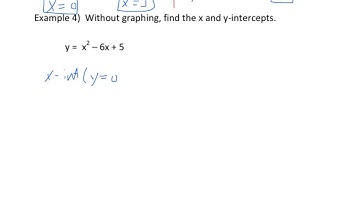 L8.1 V4 Finding X & Y Intercepts Without Graphing