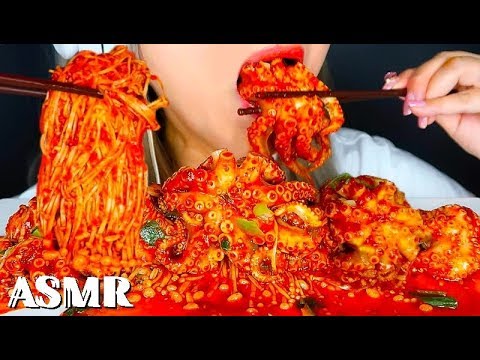 sub)spicy-baby-octopus-+hot-enoki-mushroom-recipe-cooking-mukbang-asmr