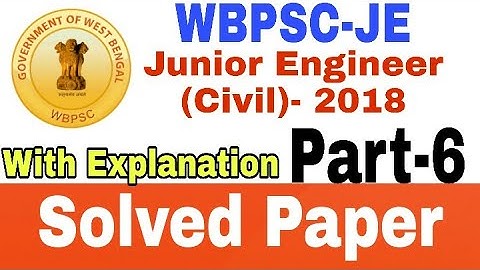 wbpsc junior engineer civil previous year question papers I Part-6 I (Hindi)