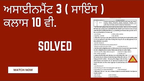 Assignment 3 Science Class 10th Punjabi medium. Solved MCQ ( CEP Worksheet 3 ).
