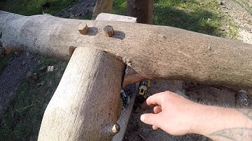 Roundwood timber framed shed part 5 rear wall