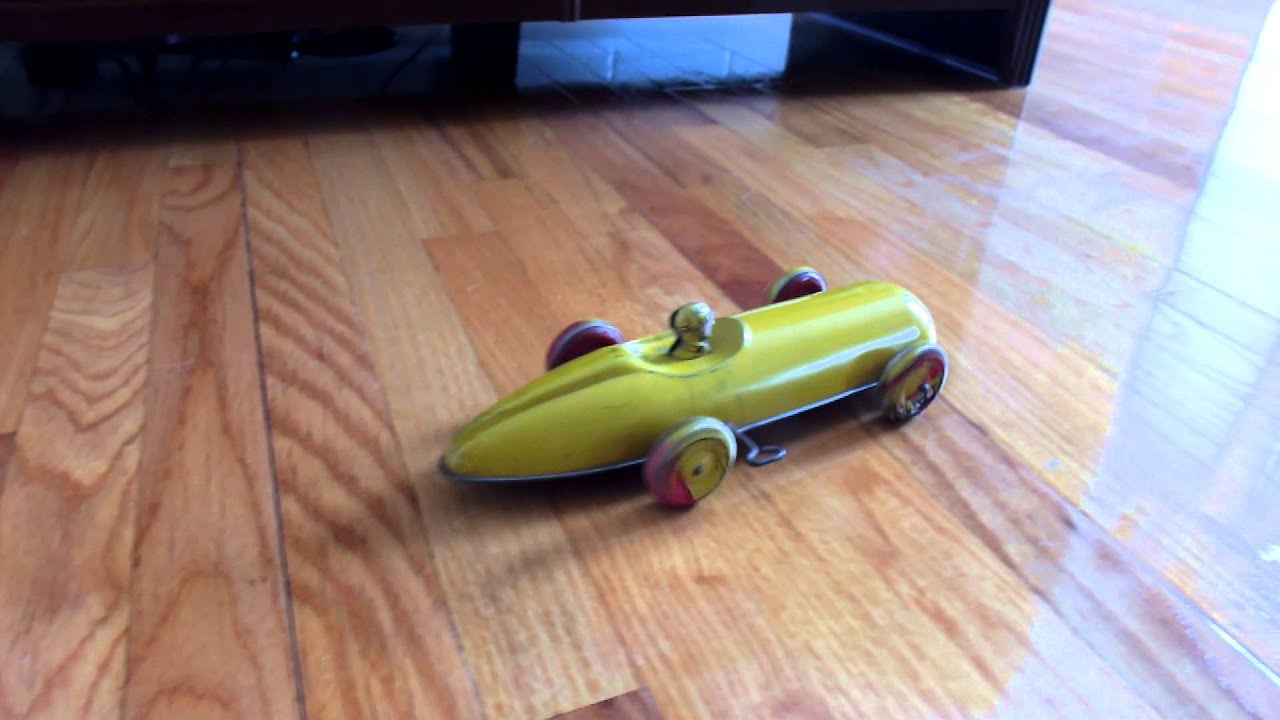 RARE ANTIQUE MARX PROTOTYPE BOAT TAIL RACER MECHANICAL TIN WIND UP TOY CAR