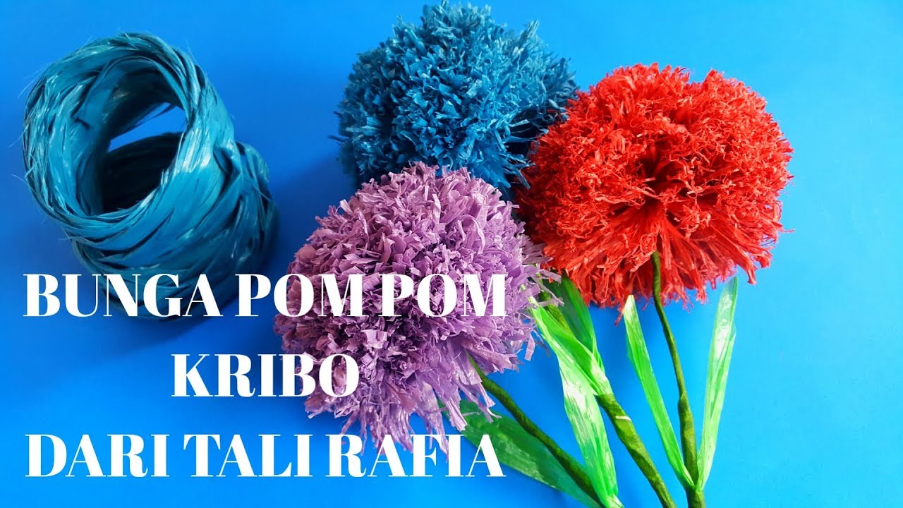Cara Membuat Bunga  Pom pom Kribo dari  Tali Rafia  YouTube