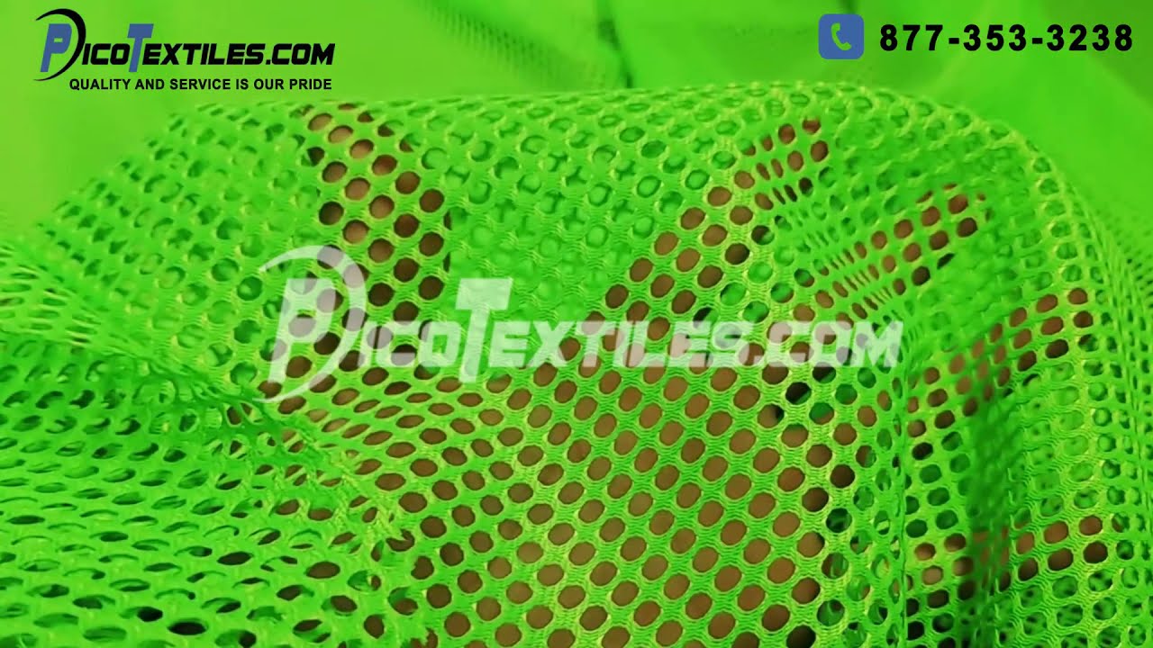 Neon Green Football Mesh Jersey Fabric - Athletic Sports Mesh Fabrics