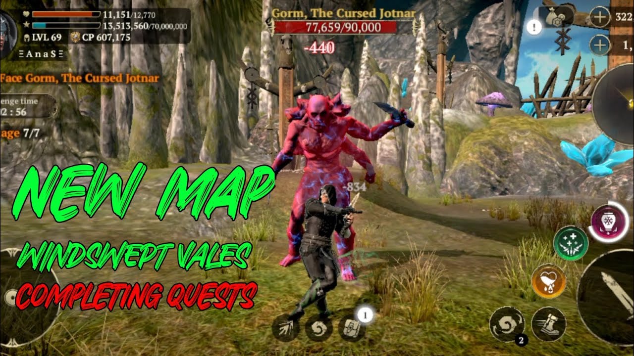 Evil lands : Completing Quests Windswept vales Assassin vs Gorm The Cursed Jornar