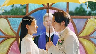 高橋一生＆奈緒、結婚式で誓いのキス　傘で照れ隠しする姿がキュート！　「ディアボーテ HIMAWARI」新CM「雨の日も、晴れの日も」編