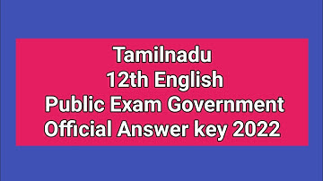 TN 12th English Public Exam Government Official Answer key 2022