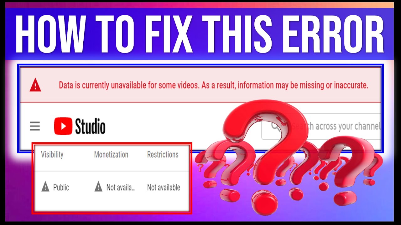 Data is currently unavailable for some videos | Lovely Jan