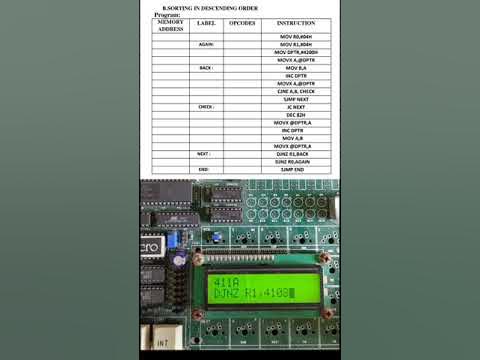 8051 PROGRAM FOR SORTING 8-BIT NUMBERS IN DESCENDING ORDER - YouTube