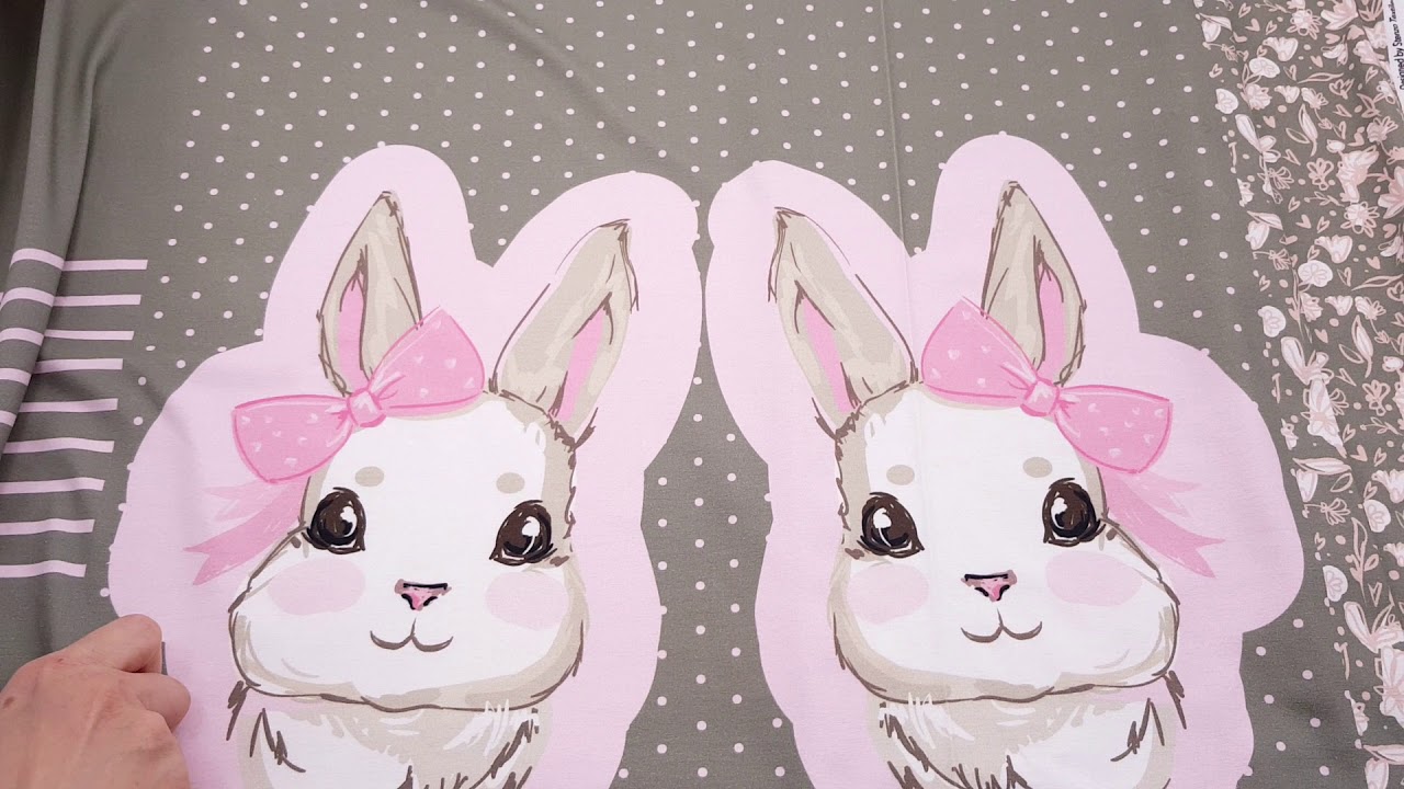 vintage bunny rabbit panel knit fabric by Stenzo Textiles - YouTube