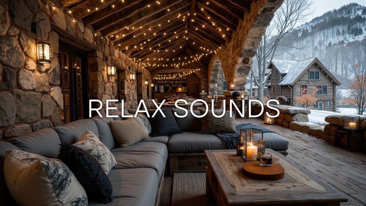 Музыка акустической гитары для глубокого сна и зимнего расслабления ~ Уютная атмосфера хижины