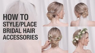 Pro Tips for Placing Hair Accessories Into Bridal Styles and Updos | Upstyling | Kenra Professional 3 Wedding Hair Ideas With Matching Accessories