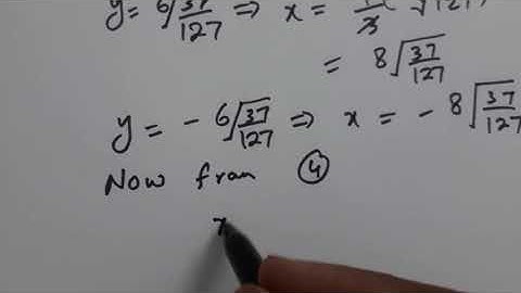 1st year Mathematics/Solution of simultaneous Quadratic Equations/Exercise 4.9/Question 5