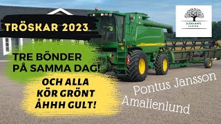 Hur funkar en TRÖSKA!? Hur många lass säd blev det? 5st John Deere på Björkarp under samma dag! WOW!