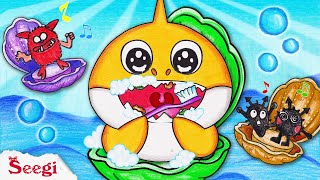 How to Brush and Floss Our Teeth? Baby Shark Teeth | Seegi Nursery Rhymes & Kids Songs