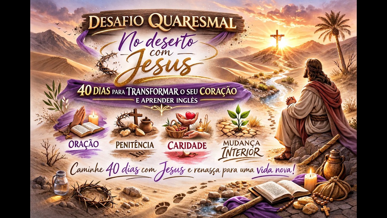 DIA 03 - DESAFIO QUARESMAL - No DESERTO com JESUS  - A HUMILDADE ABRE O CÉU - aprenda INGLÊS