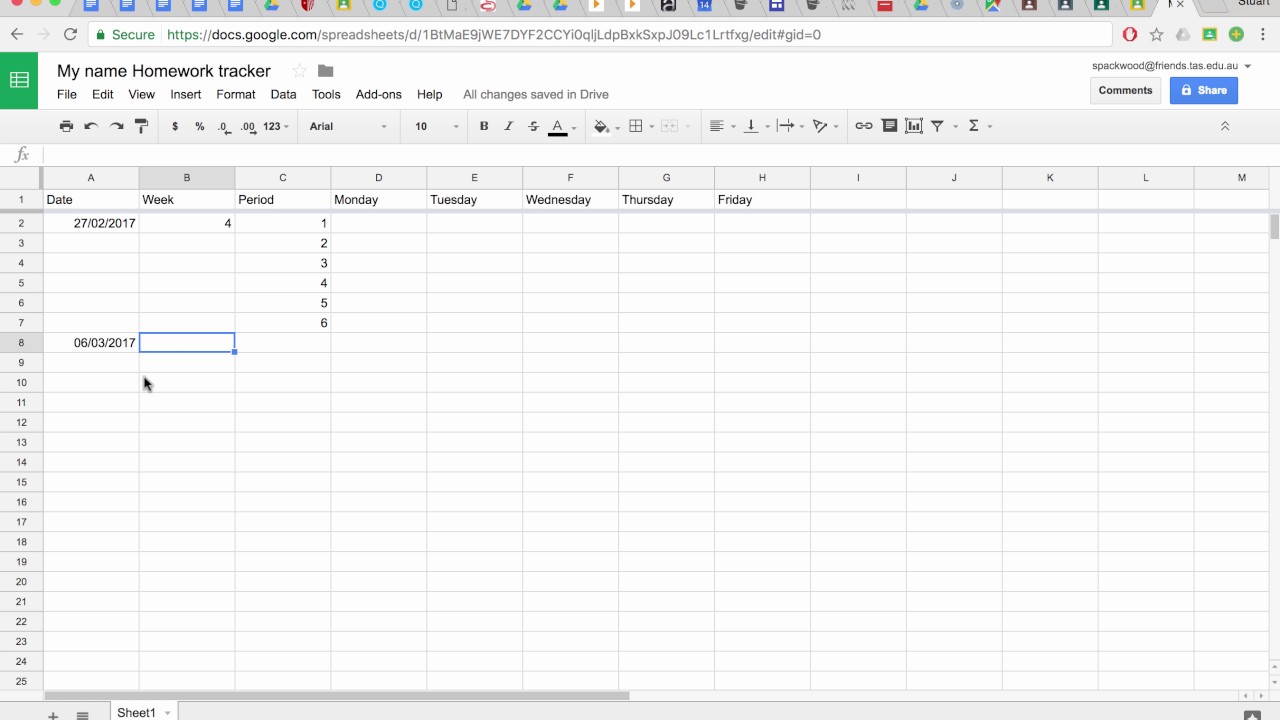 how to make an assignment tracker in google sheets