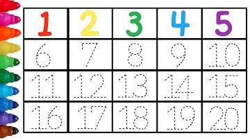 아이들을 위한 1부터 30까지 점선 숫자 따라쓰기 | 영어숫자세기 | 숫자배우기 | 123숫자놀이 | 반대로세기