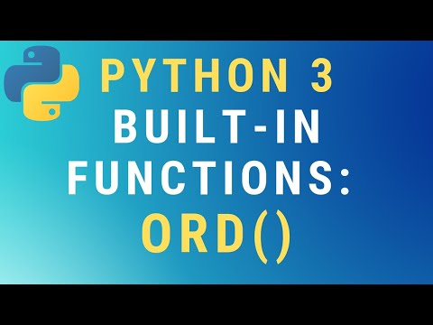 Python 3 ord() built-in function TUTORIAL