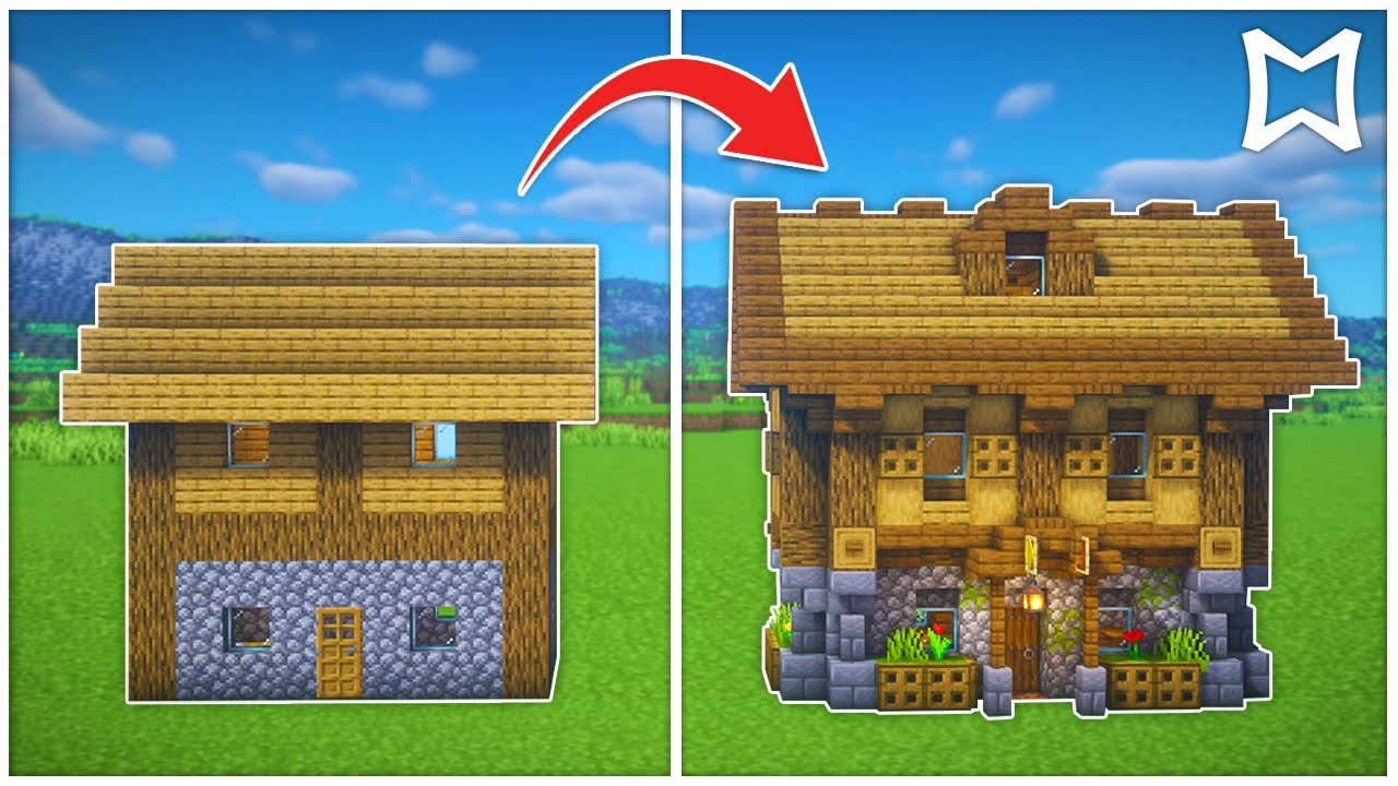 Minecraft Tutorial Village Large House Transformation Into An Inn | How