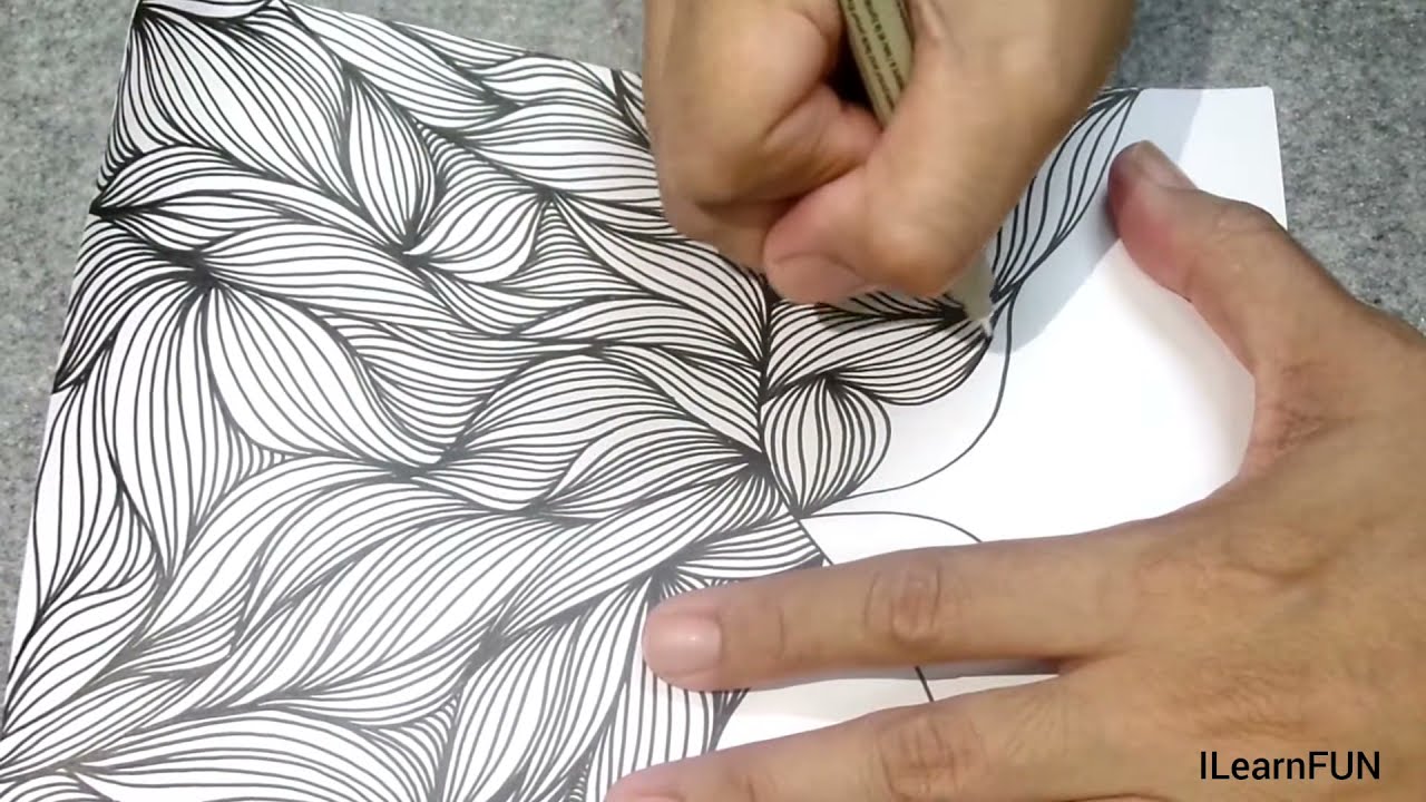 LINE ILLUSION #1 / Easy Abstract Drawing / Satisfying Line Drawing / Curved Line Illusion