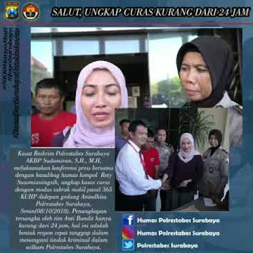 Salut,  Sat Reskrim Polrestabes Surabaya Ungkap Curas Kurang dari 24 Jam