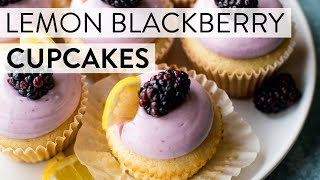 Lemon Cupcakes with Blackberry Cream Cheese Frosting | Sally's Baking