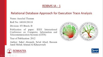 Relational Database Approach for Execution Trace Analysis l Analyzing a research paper