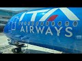 Ita airways  new a350 business class  flight rome fiumicino to new york jfk