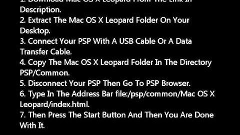 Mac OS X Leopard For PSP Tutorial