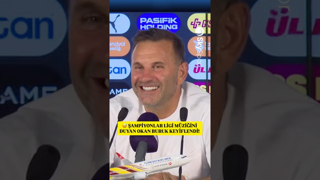 🤩 Basın toplantısında aniden Şampiyonlar Ligi müziğini duyan Okan Buruk’un yüzünde güller açtı!