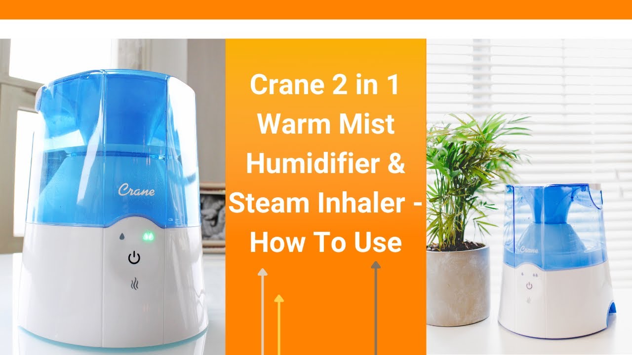 Crane Classic 2-in-1 Warm Mist Humidifier and Steam Inhaler, Blue/White