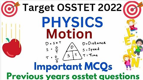 TARGET OSSTET 2022|PCM|Physics important questions|MOTION|Answer with explanation#OSSTET#PGT physics