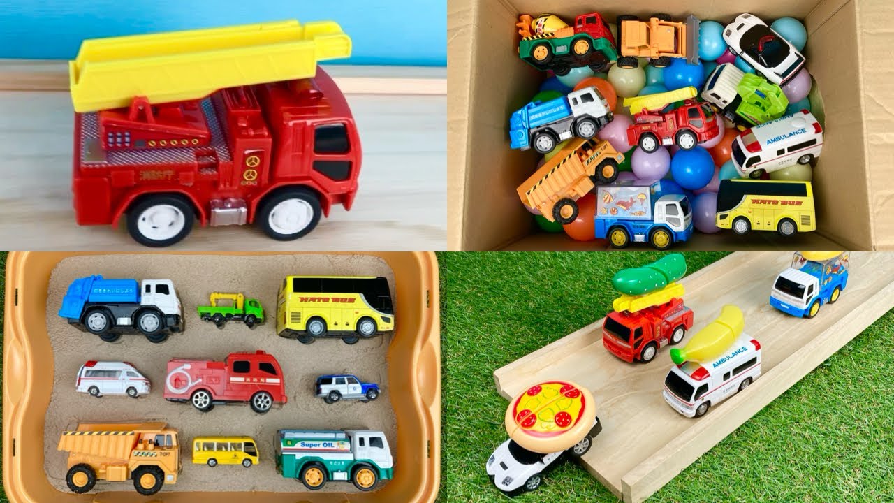 はたらくくるま 15分🚒🚑】消防車 救急車 パトカー 大集合！Fire