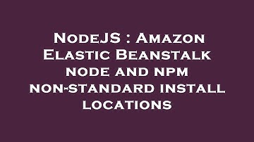 NodeJS : Amazon Elastic Beanstalk node and npm non-standard install locations
