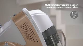 POLTI Unico MCV85_Total Clean & Turbo: the steam vacuum cleaner that vacuums, steam cleans and dries