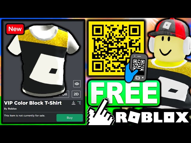 FREE ITEM] HOW TO GET VIP COLOR BLOCK T-SHIRT IN ROBLOX - QR Code