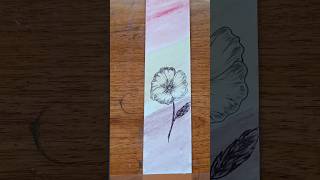 Easy flower bookmark/ ball pen & watercolour 🔖 #diy #watercolourpainting #bookmarks #artsandcrafts