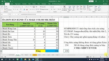 BasicExcel #8: Function SumProduct, Array Formula| Hàm SumProduct, Công thức mảng trong Excel