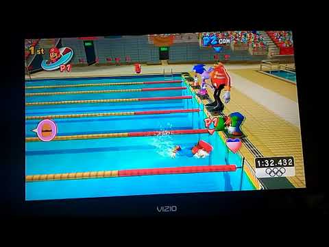 Mario And Sonic At The Olympic Games Bowser Team Loses To Knuckles Team In 4x100m Freestyle