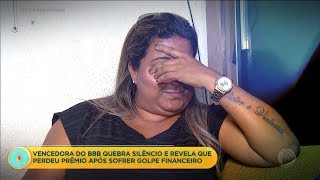 Vencedora do BBB quebra silêncio e conta como vive após perder tudo