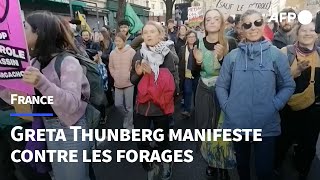 Greta Thunberg manifeste à Bordeaux contre le forage de nouveaux puits de pétrole | AFP