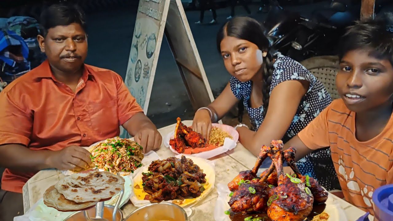 Street food famous🔥Chicken lollipop 🍗 Chillibeef, Parotta, chicken fried rice tasty Road side food😋